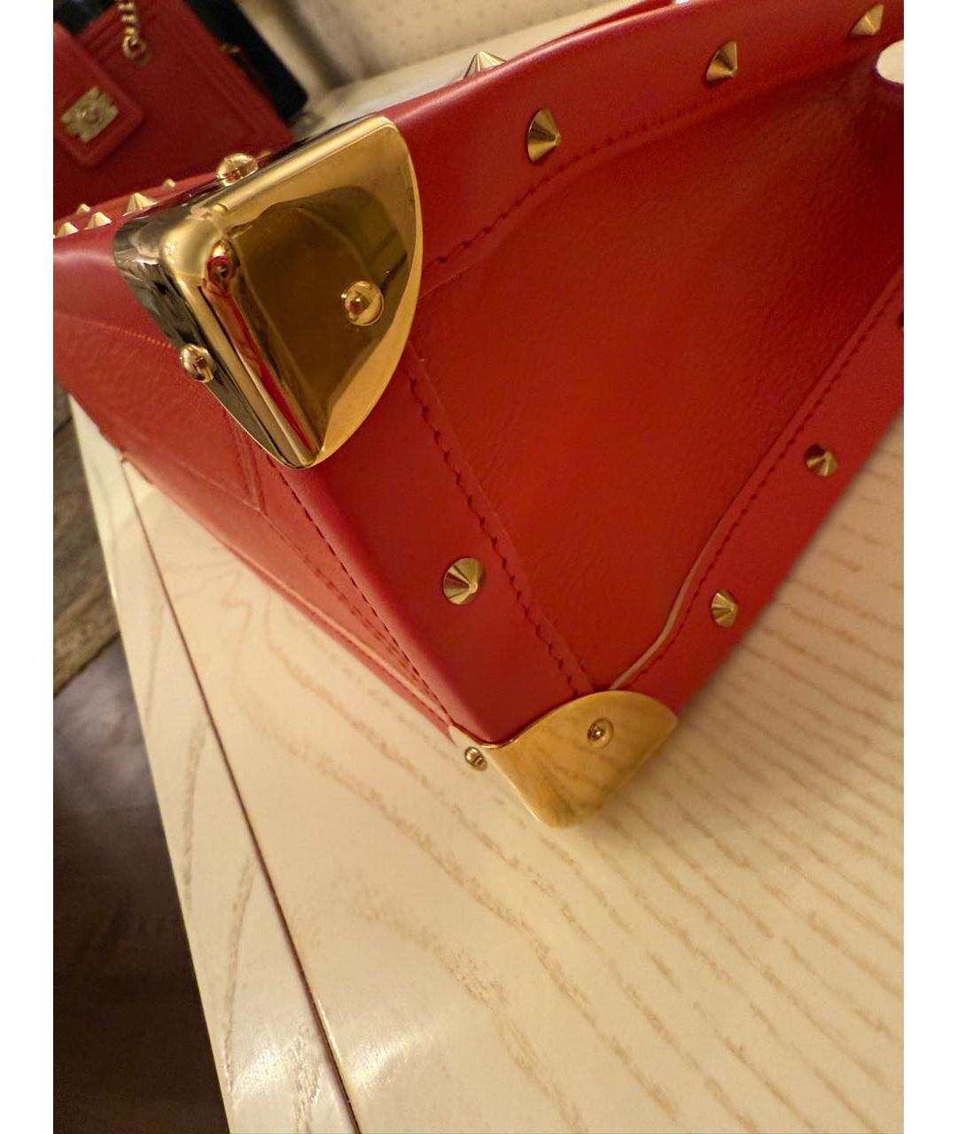 LOUIS VUITTON Красная кожаная сумка с короткими ручками, фото 7