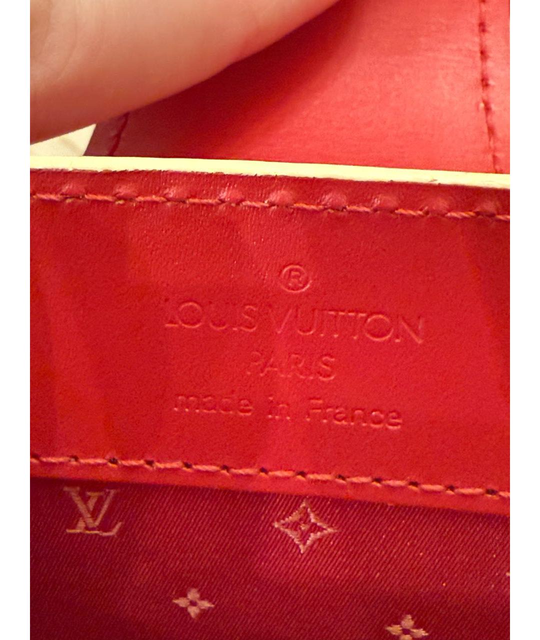 LOUIS VUITTON Красная кожаная сумка с короткими ручками, фото 4