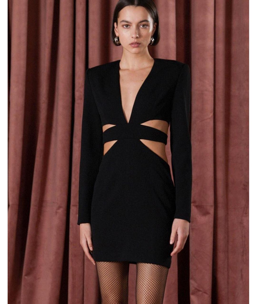 MISHA COLLECTION Черное полиэстеровое повседневное платье, фото 3