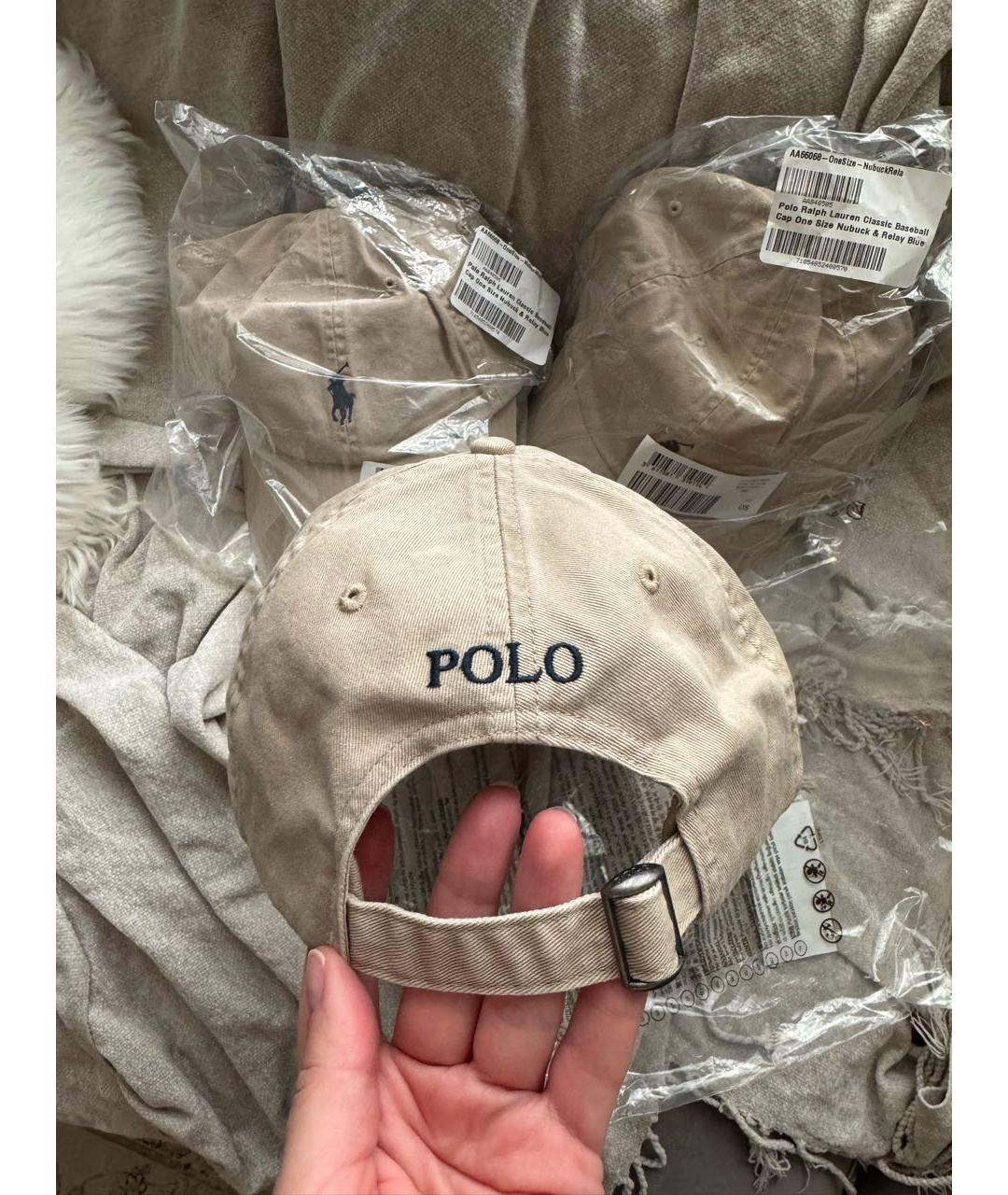 POLO RALPH LAUREN Бежевая хлопковая кепка, фото 4