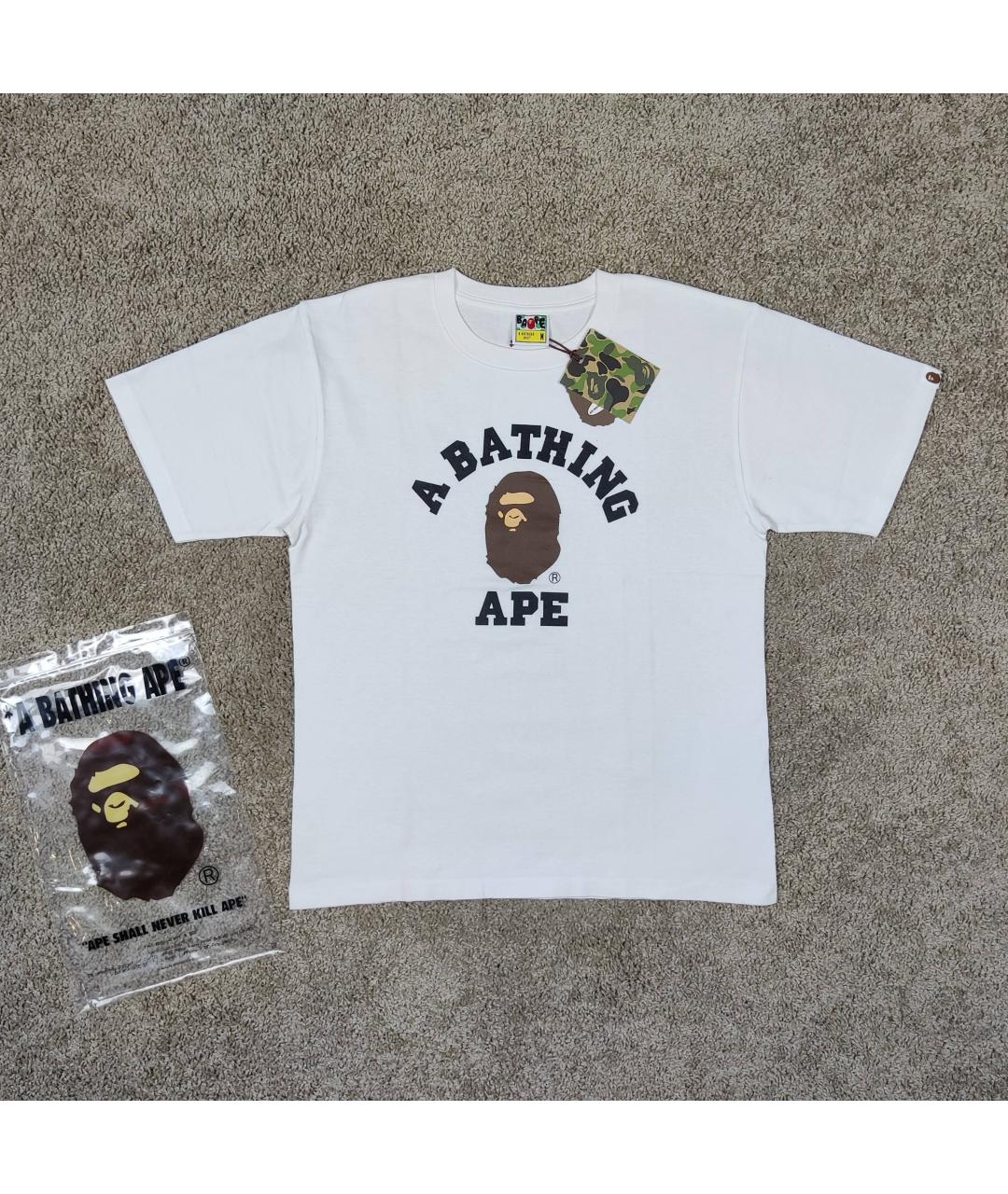 A BATHING APE Белая хлопковая футболка, фото 6