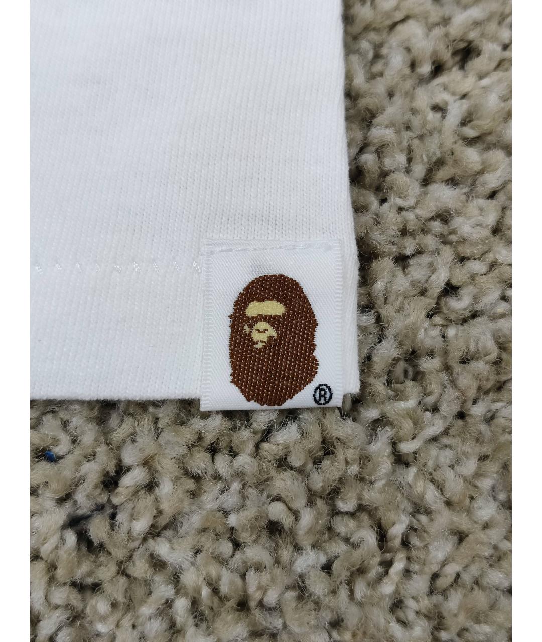 A BATHING APE Белая хлопковая футболка, фото 4