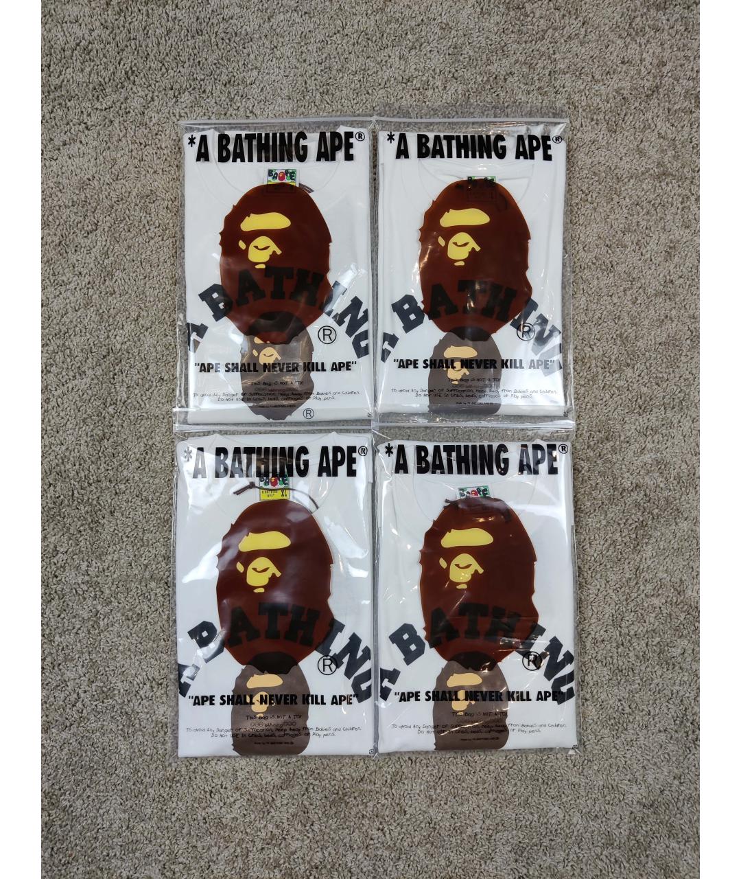 A BATHING APE Белая хлопковая футболка, фото 5