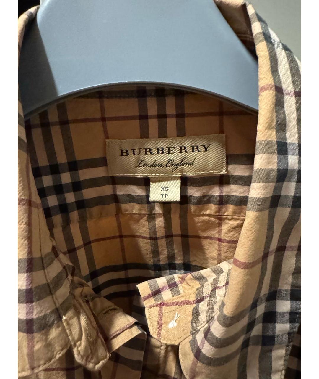 BURBERRY Бежевая хлопковая рубашка, фото 2