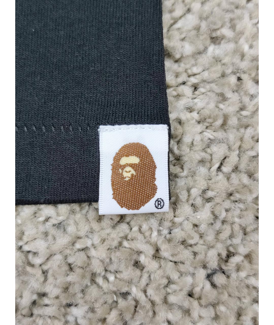 A BATHING APE Черная хлопковая футболка, фото 5