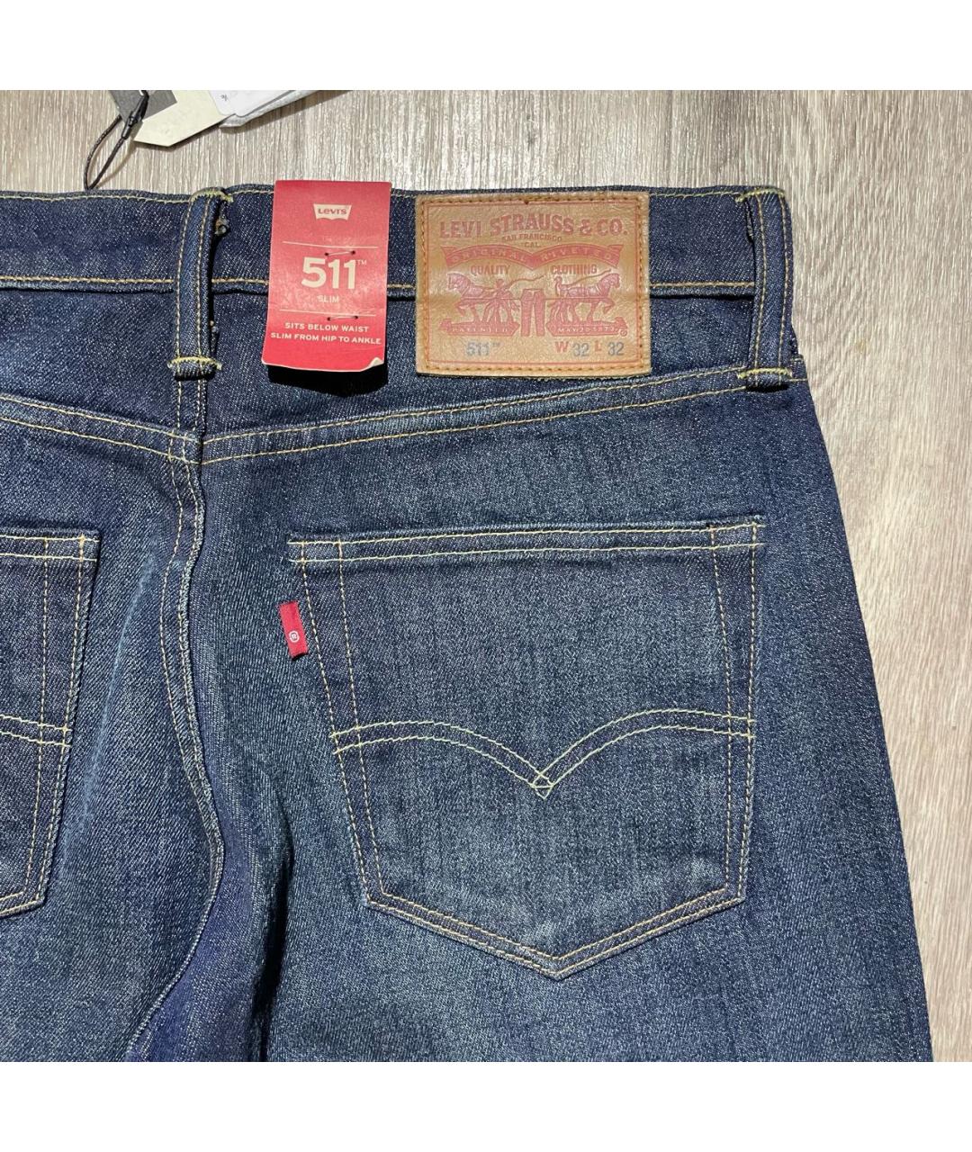 LEVI'S Темно-синие хлопковые джинсы скинни, фото 3