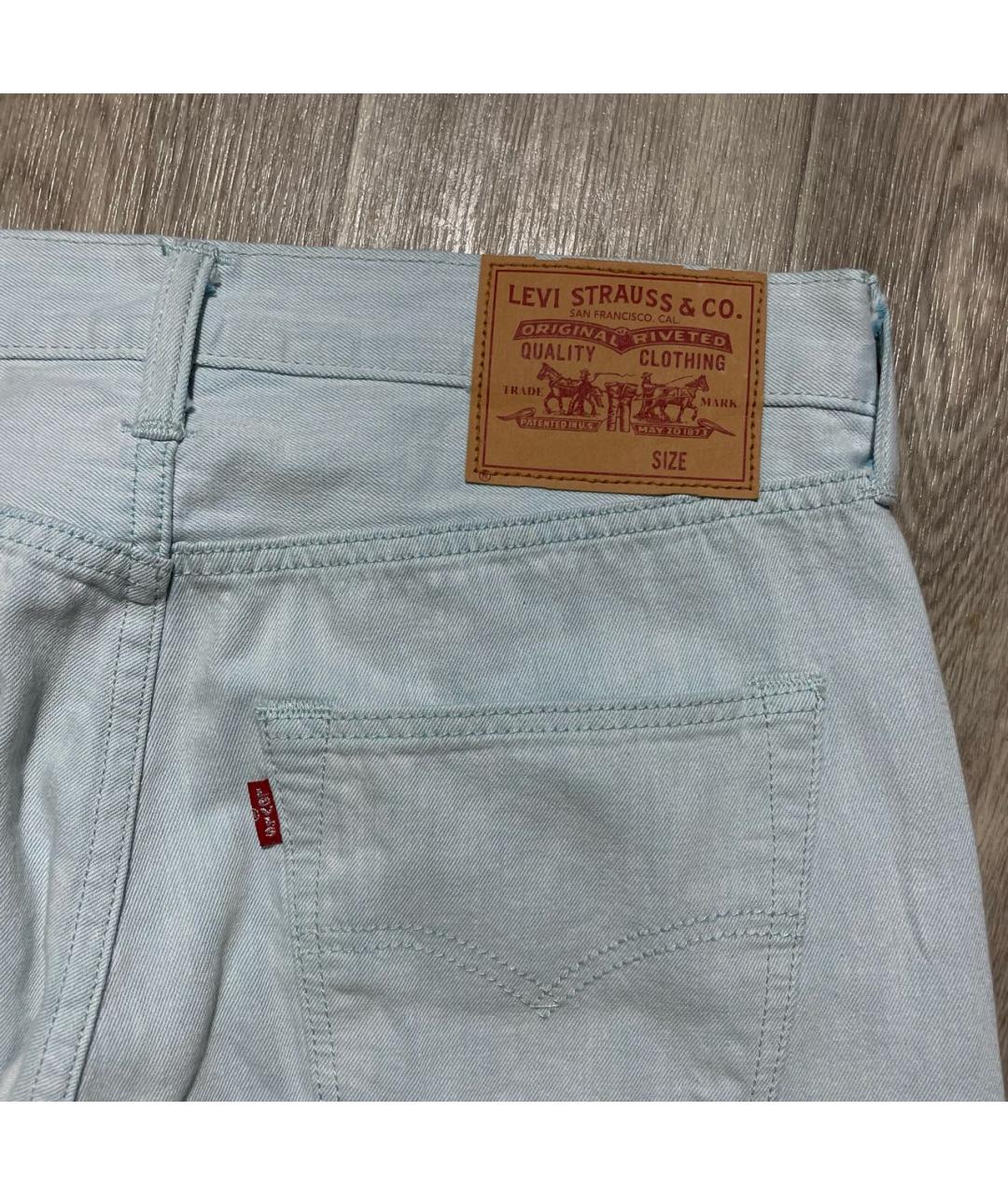 LEVI'S Голубые хлопковые прямые джинсы, фото 3