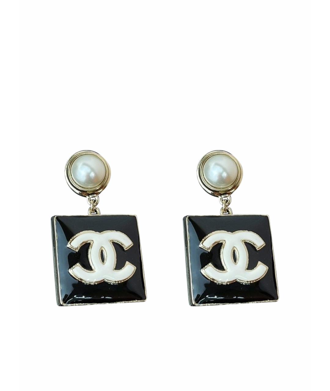 CHANEL Черные серьги, фото 1