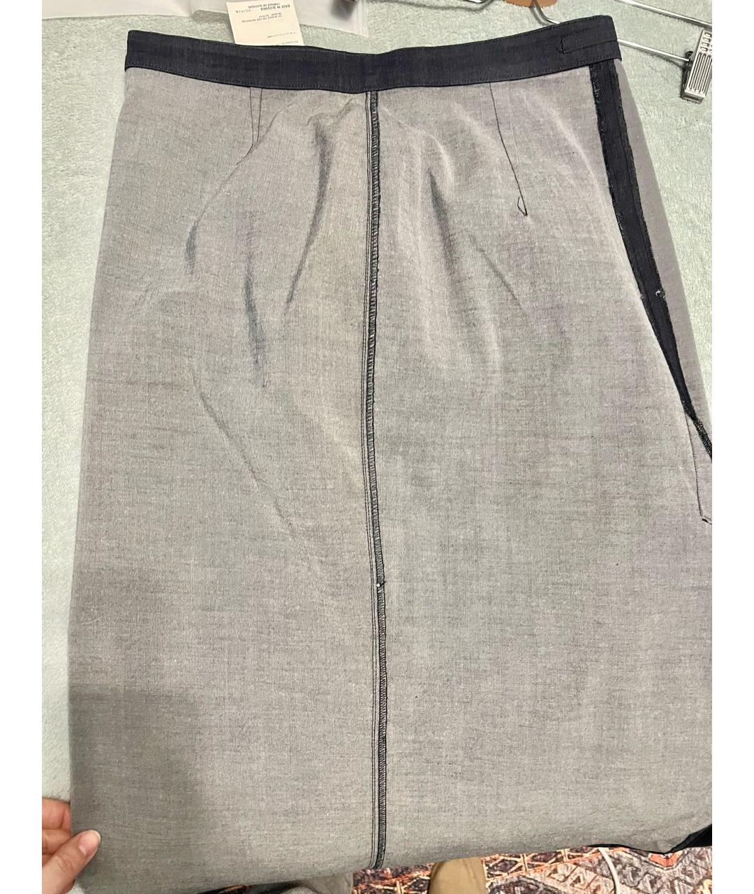 PRADA Темно-синяя хлопковая юбка миди, фото 8