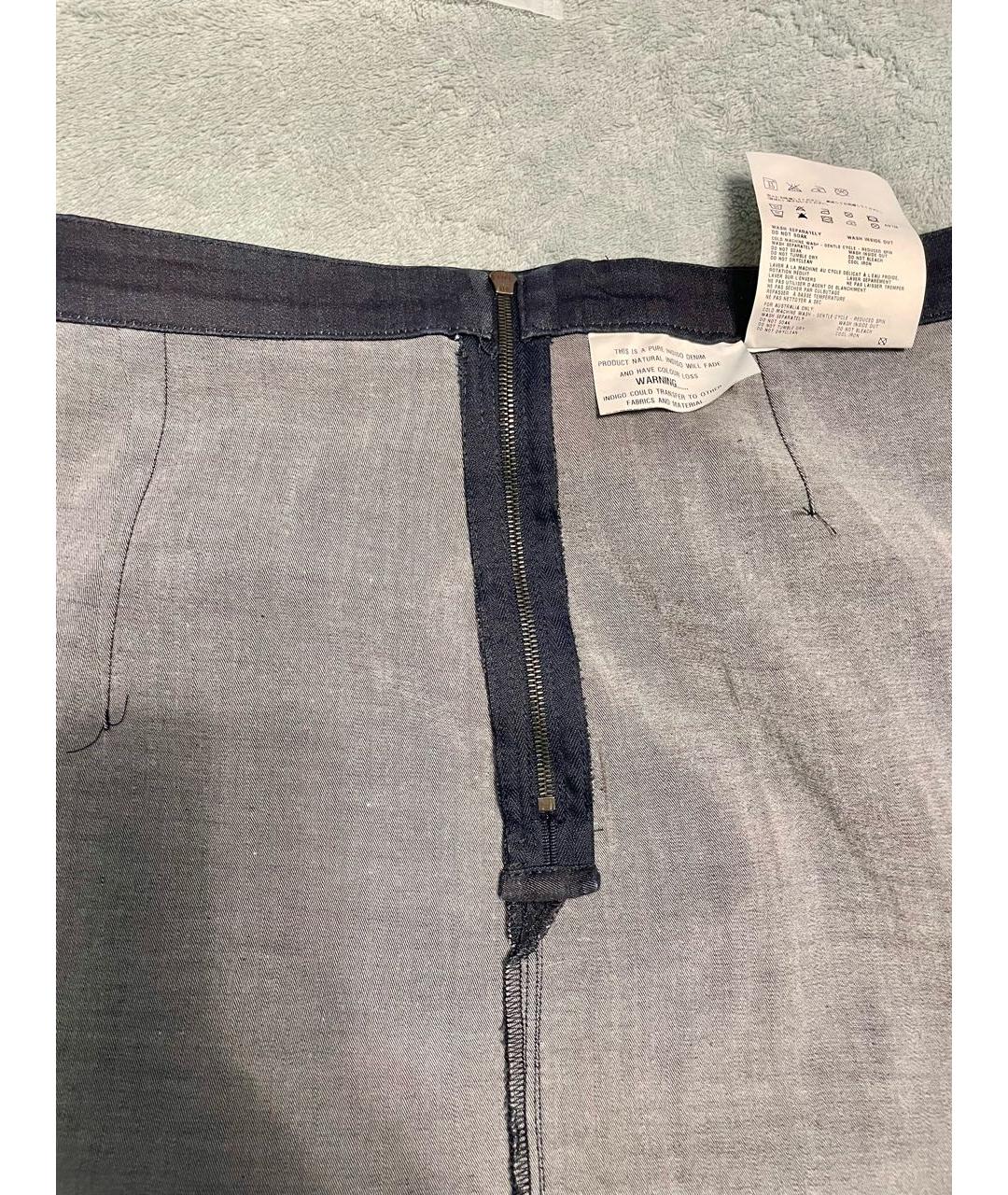 PRADA Темно-синяя хлопковая юбка миди, фото 7