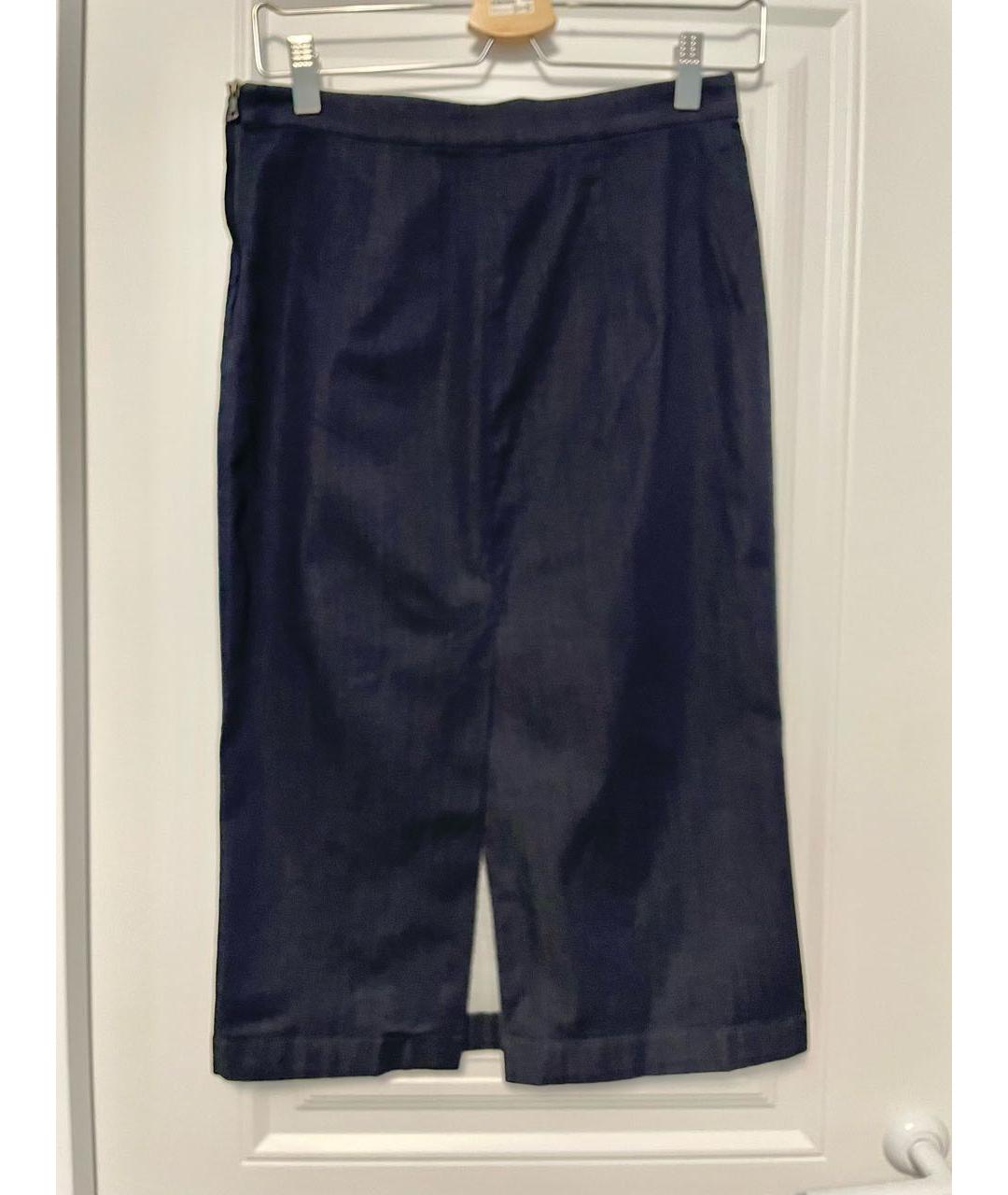 PRADA Темно-синяя хлопковая юбка миди, фото 2