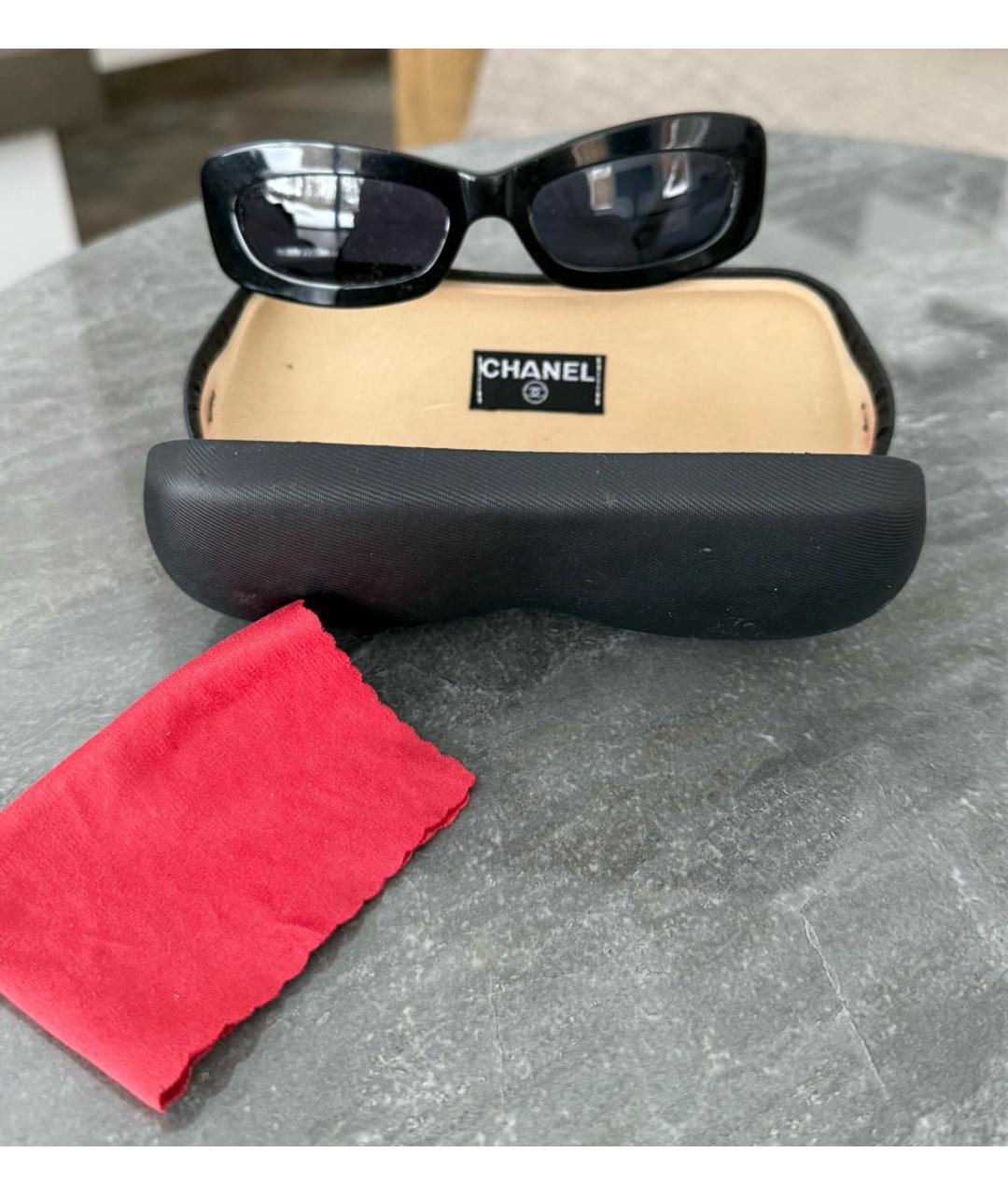 CHANEL Черные пластиковые солнцезащитные очки, фото 5