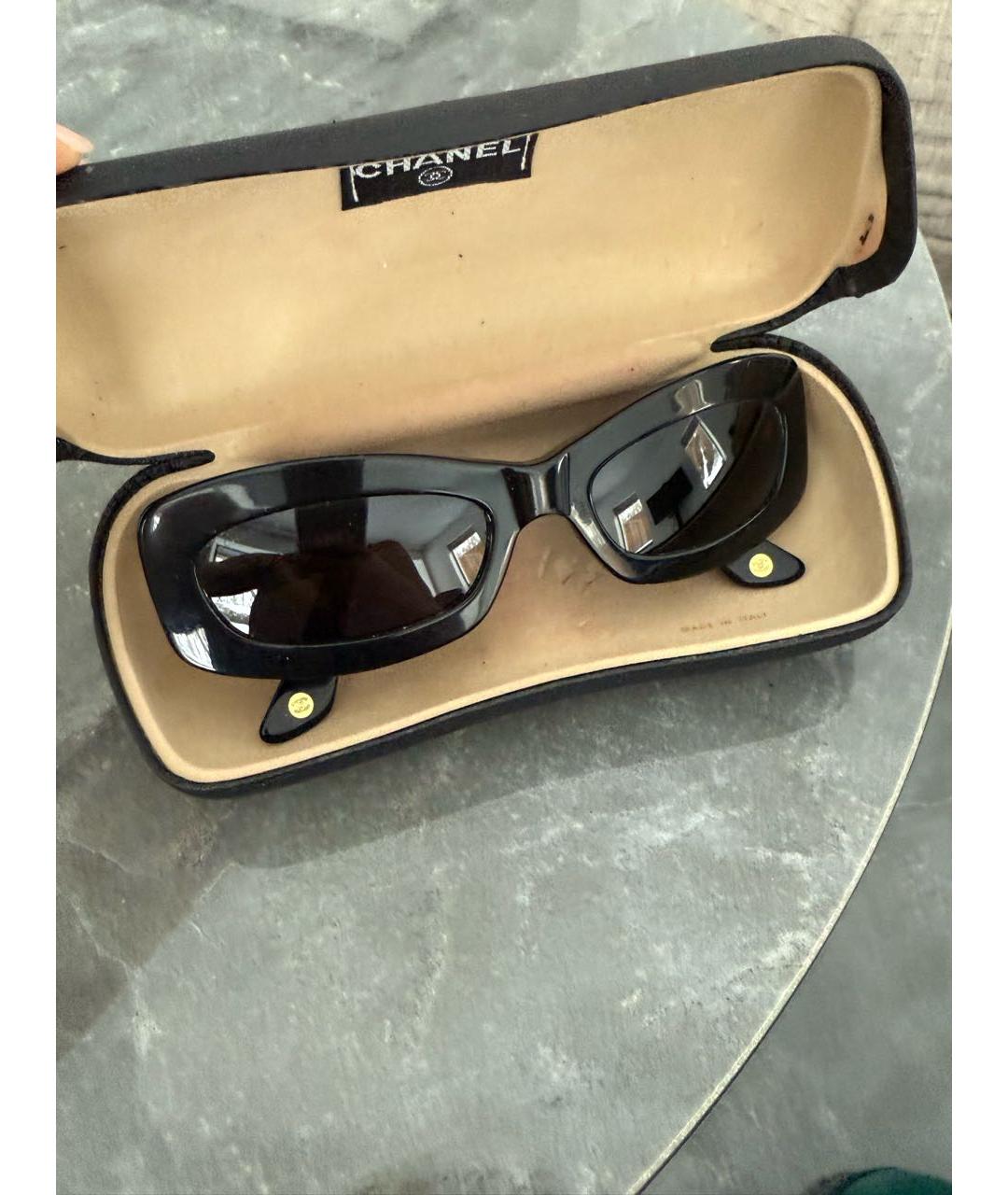 CHANEL Черные пластиковые солнцезащитные очки, фото 4
