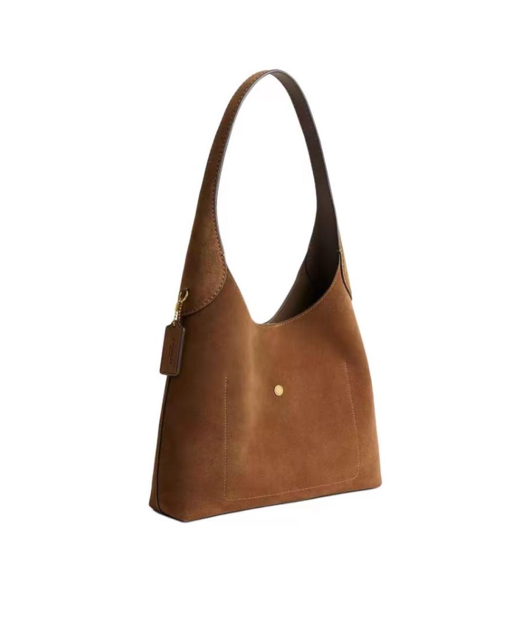 COACH Коричневая замшевая сумка тоут, фото 4