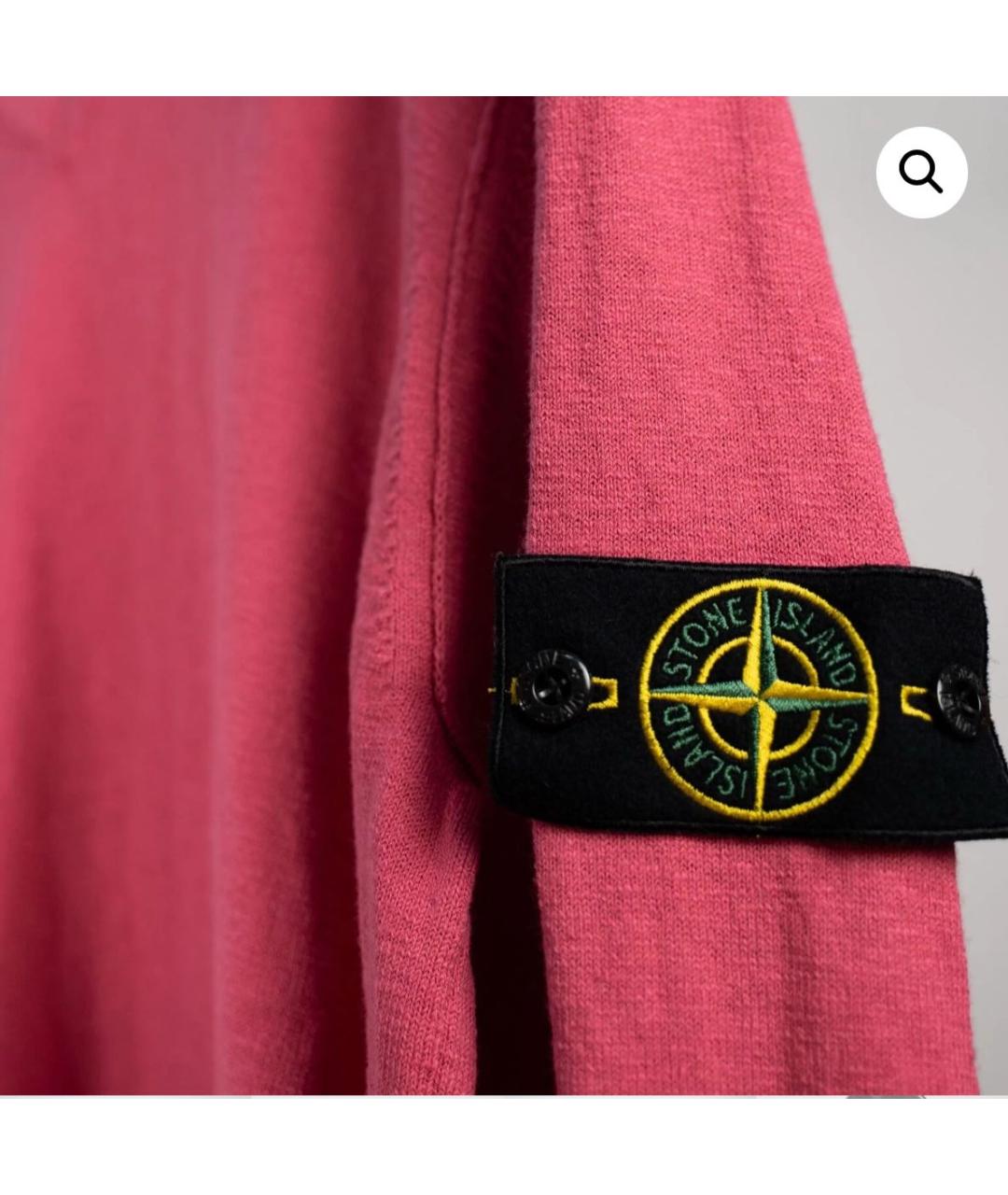 STONE ISLAND Розовый хлопковый джемпер / свитер, фото 5