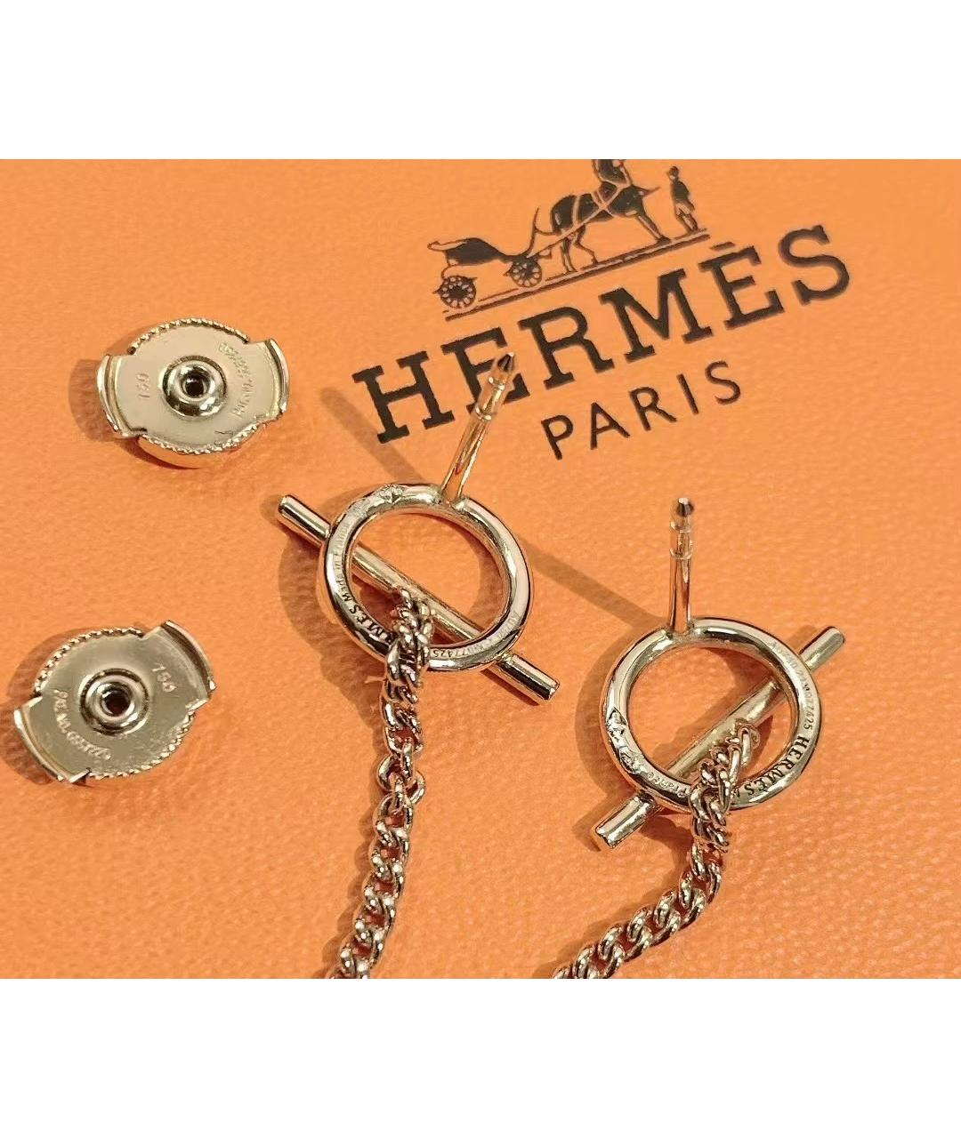 HERMES Розовые серьги из розового золота, фото 5