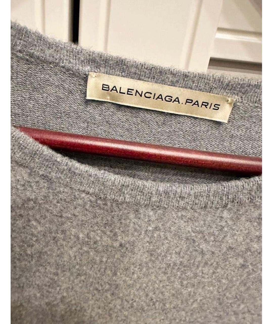 BALENCIAGA Серое шерстяное повседневное платье, фото 4