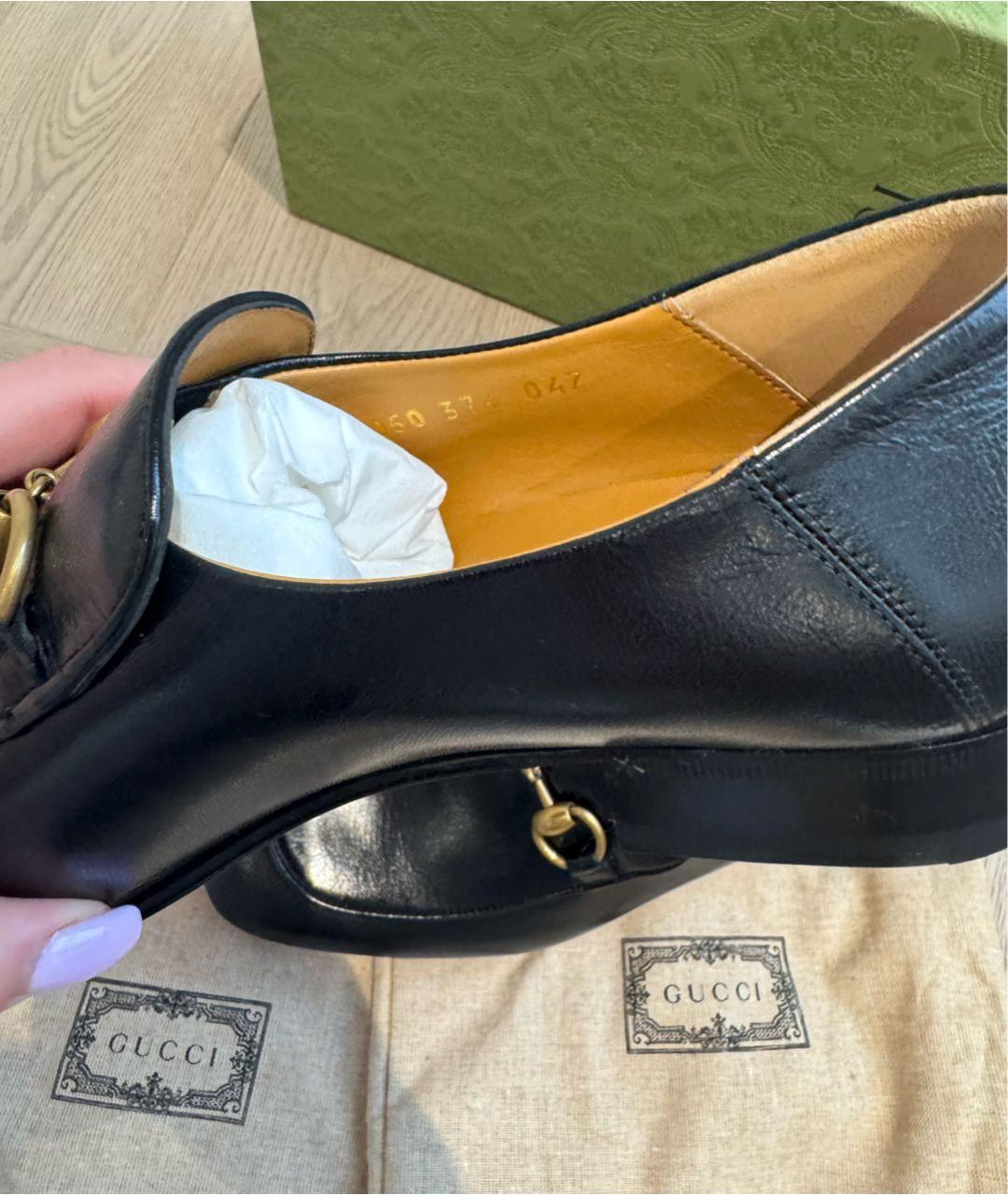 GUCCI Черные кожаные лоферы, фото 5