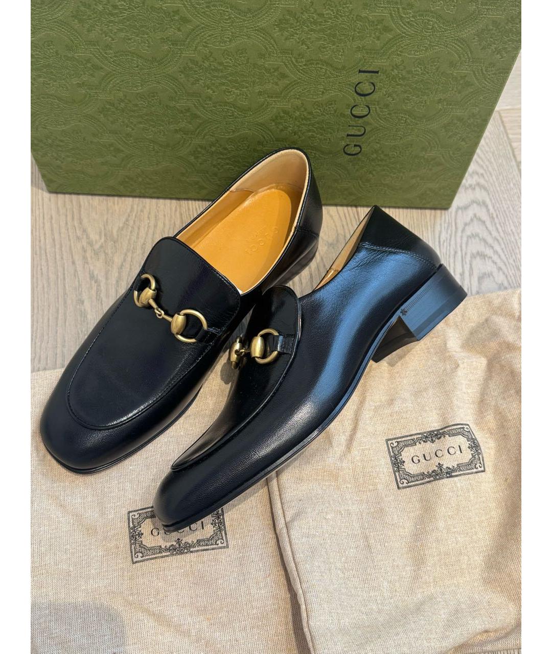 GUCCI Черные кожаные лоферы, фото 6