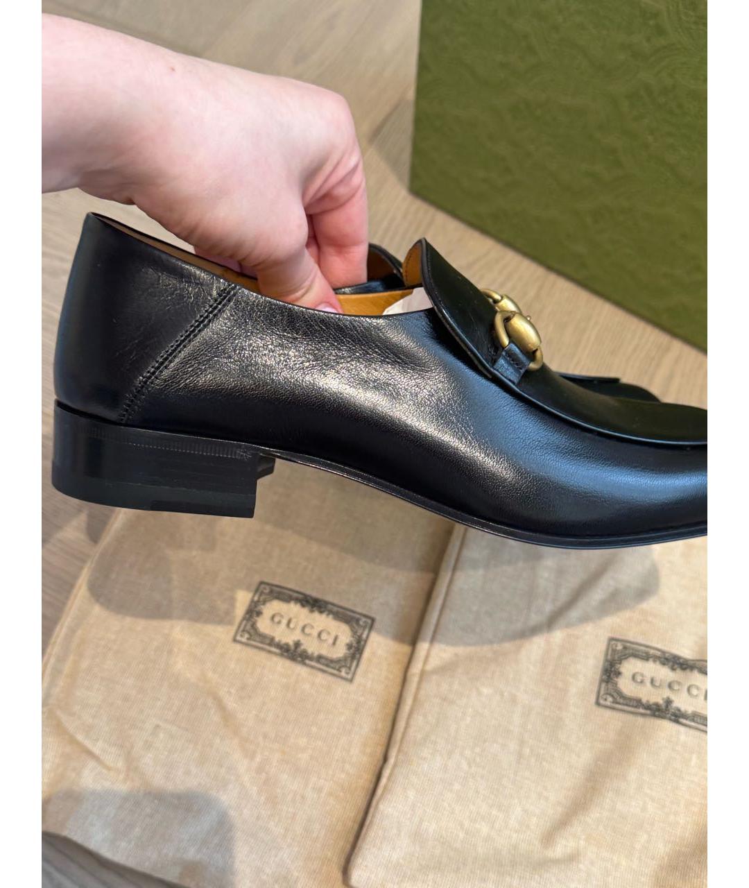 GUCCI Черные кожаные лоферы, фото 3
