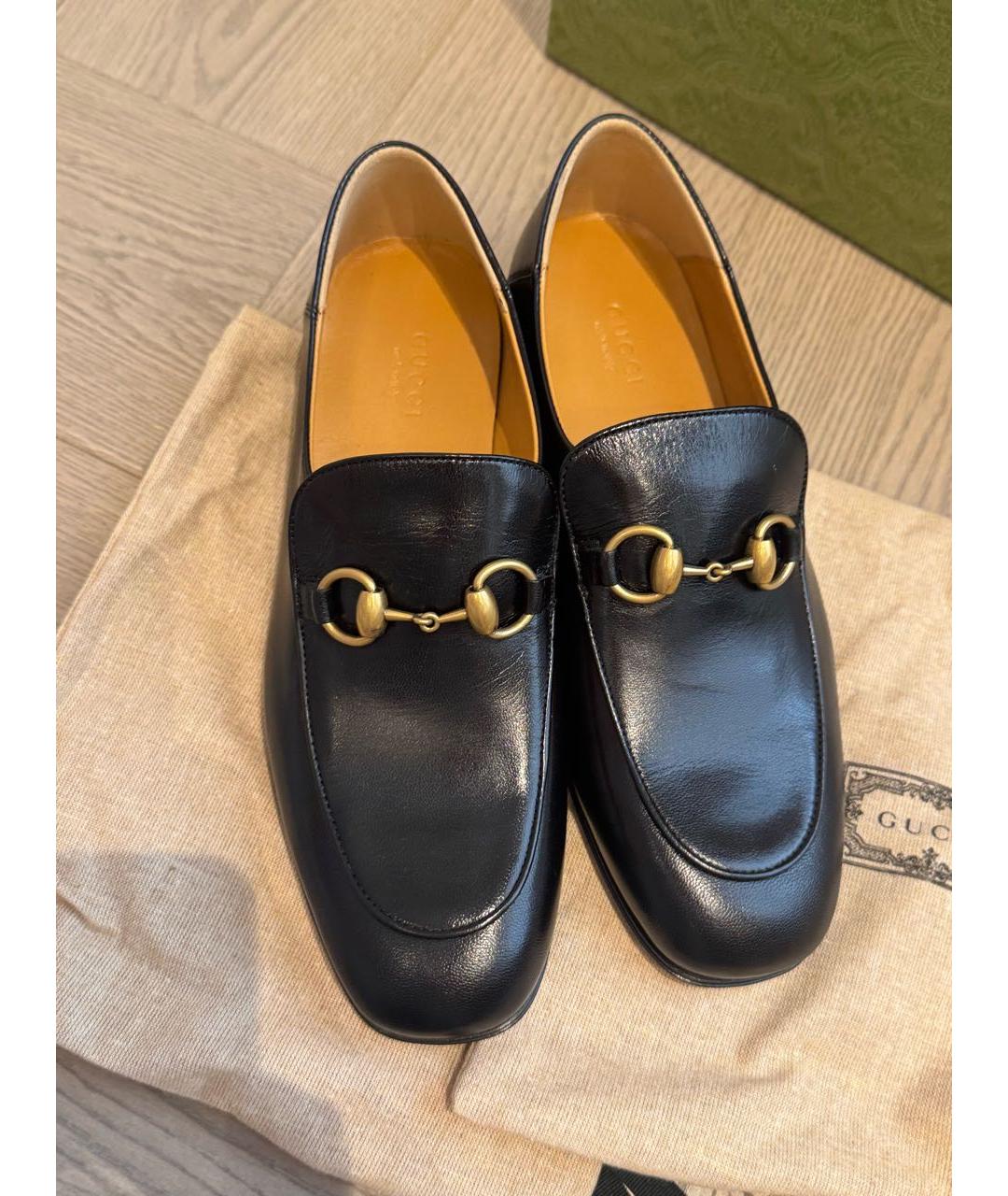 GUCCI Черные кожаные лоферы, фото 2