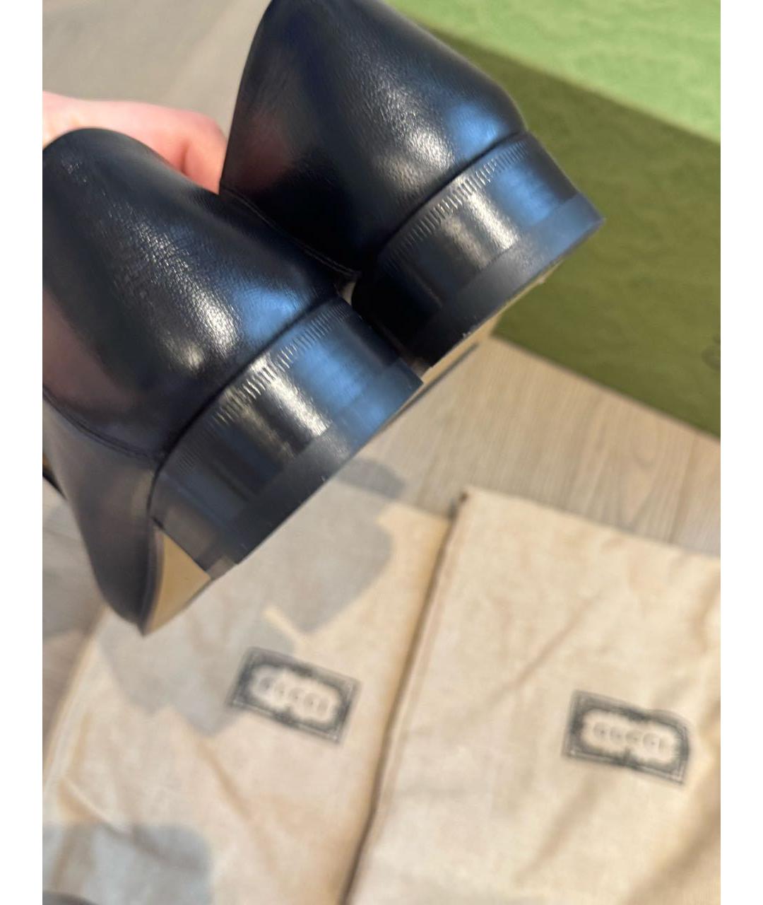 GUCCI Черные кожаные лоферы, фото 4