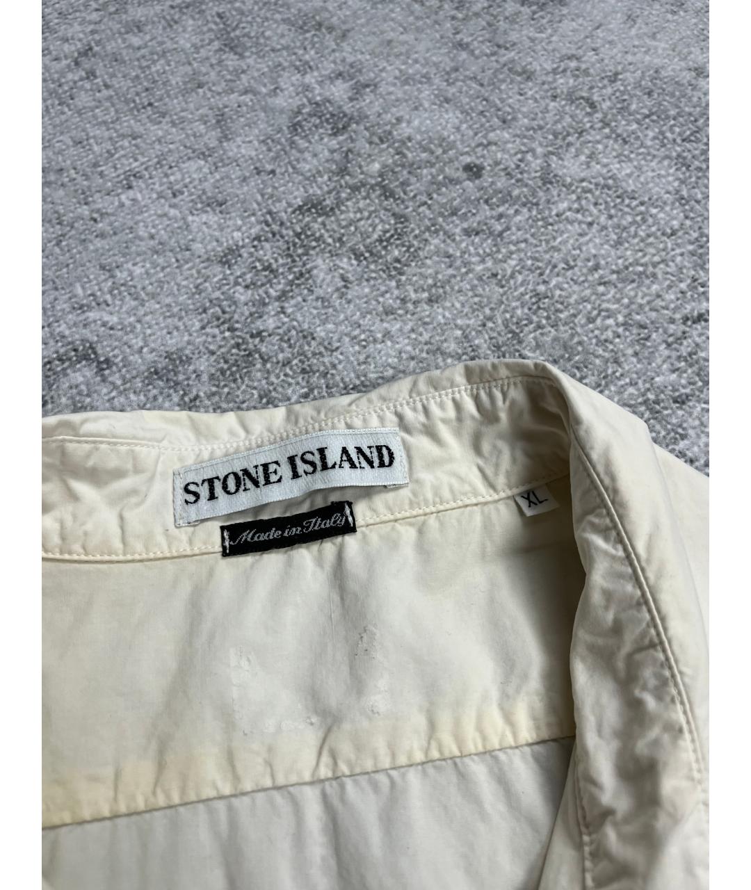 STONE ISLAND Белая хлопковая кэжуал рубашка, фото 3