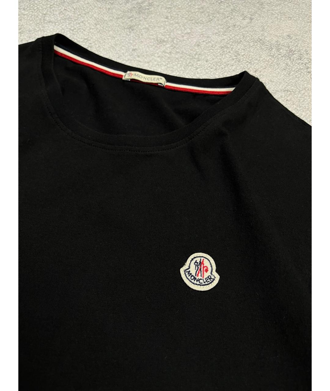 MONCLER Черная хлопковая футболка, фото 3