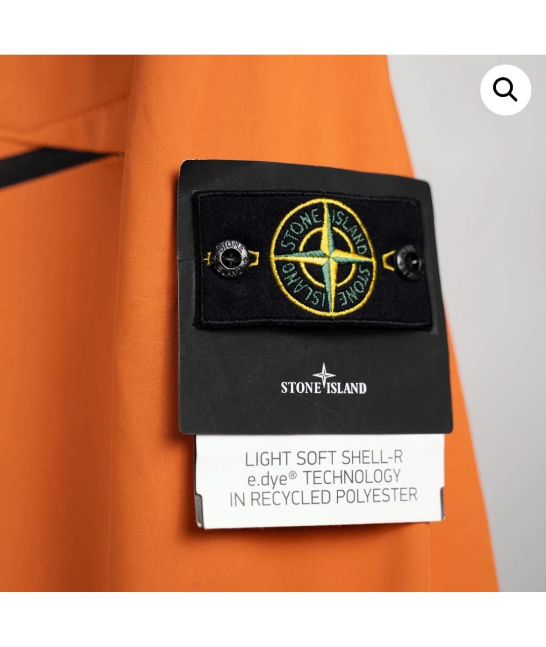 STONE ISLAND Оранжевая полиэстеровая куртка, фото 4