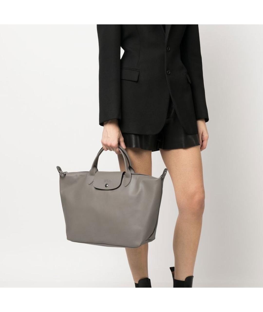 LONGCHAMP Серая сумка через плечо, фото 4