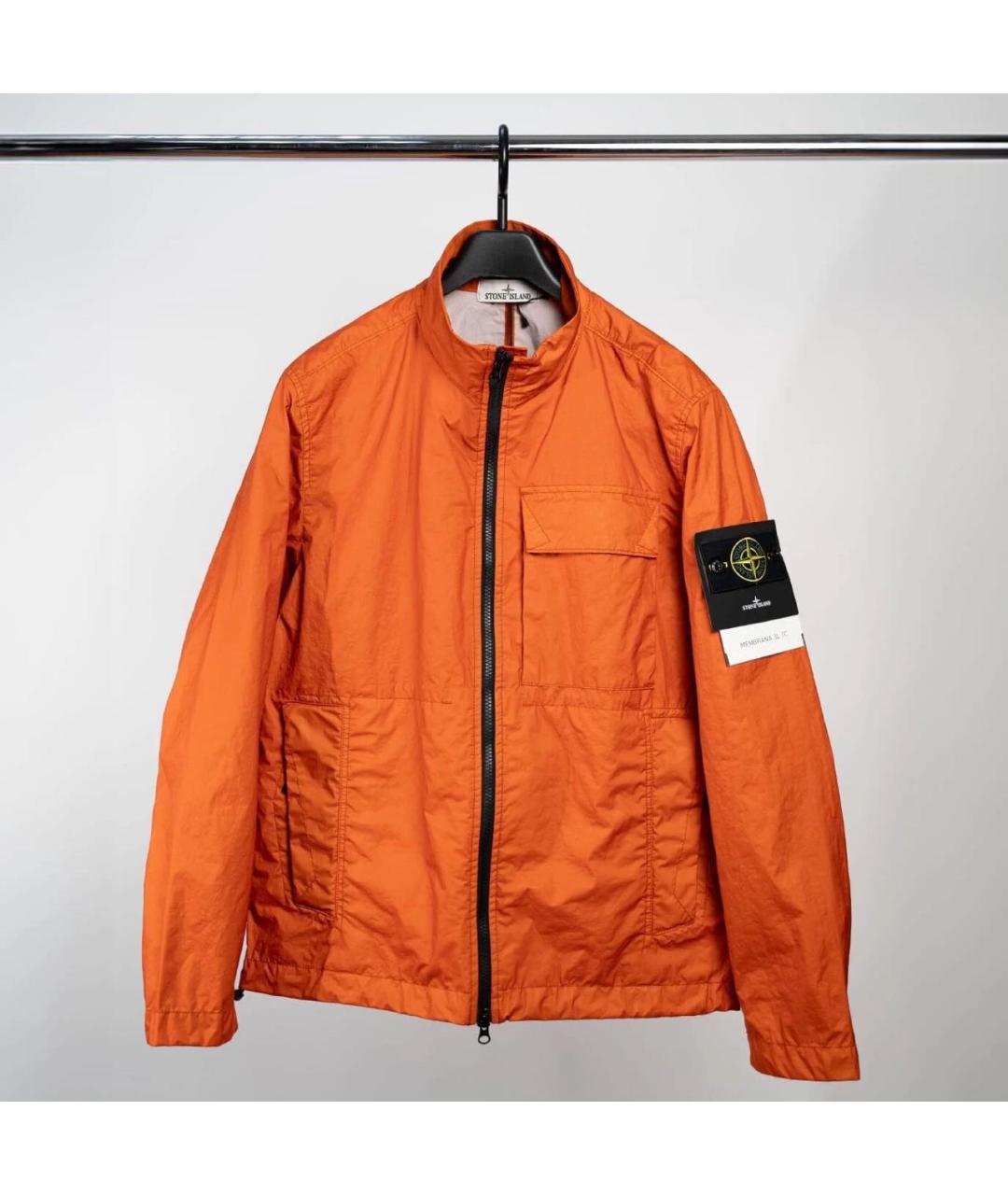 STONE ISLAND Оранжевая полиэстеровая куртка, фото 6