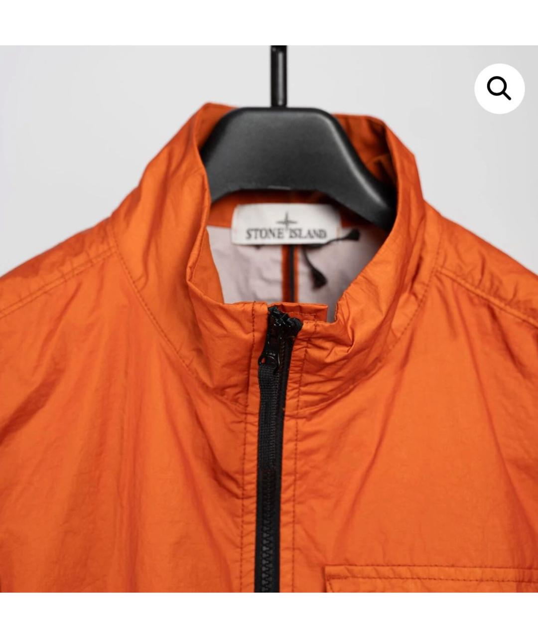 STONE ISLAND Оранжевая полиэстеровая куртка, фото 3