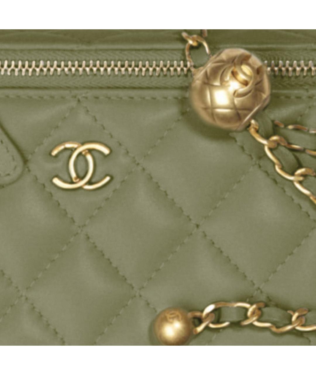 CHANEL Хаки кожаная сумка через плечо, фото 3