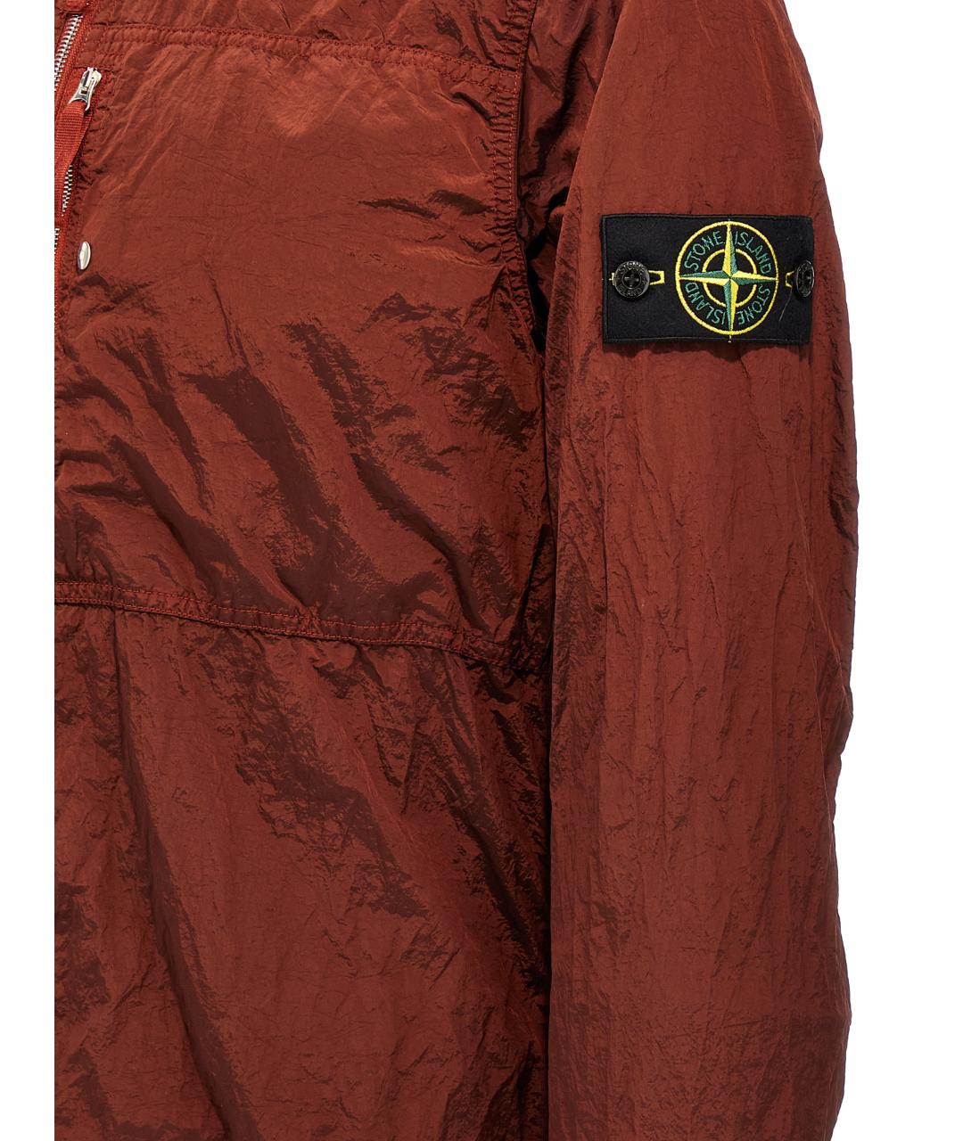 STONE ISLAND Бордовая синтетическая куртка, фото 4