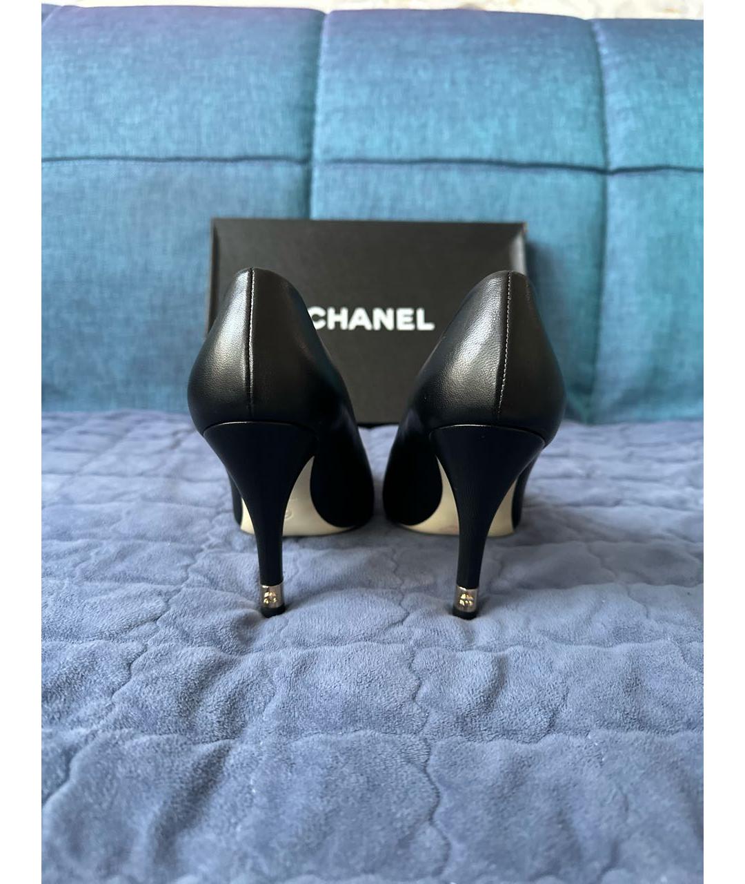 CHANEL Черные кожаные туфли, фото 4