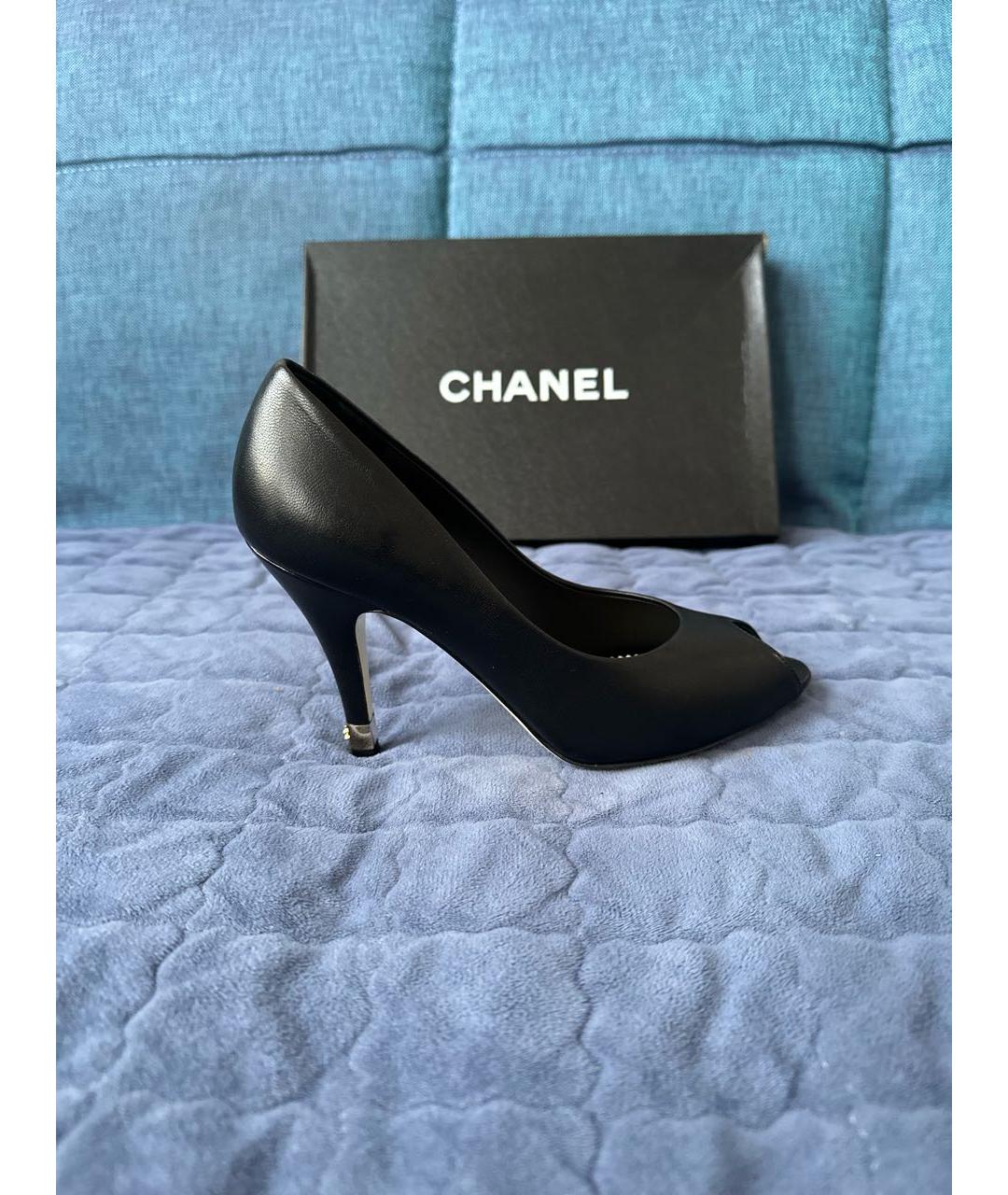 CHANEL Черные кожаные туфли, фото 8