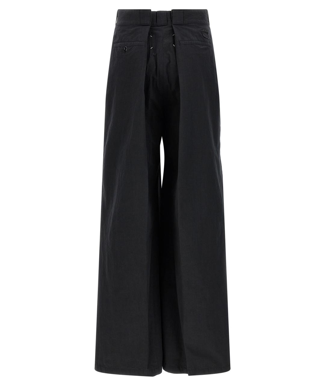 MAISON MARGIELA Черные хлопковые прямые брюки, фото 2