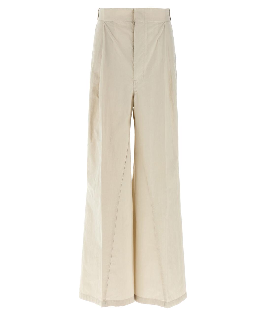 MAISON MARGIELA Бежевые хлопковые прямые брюки, фото 1