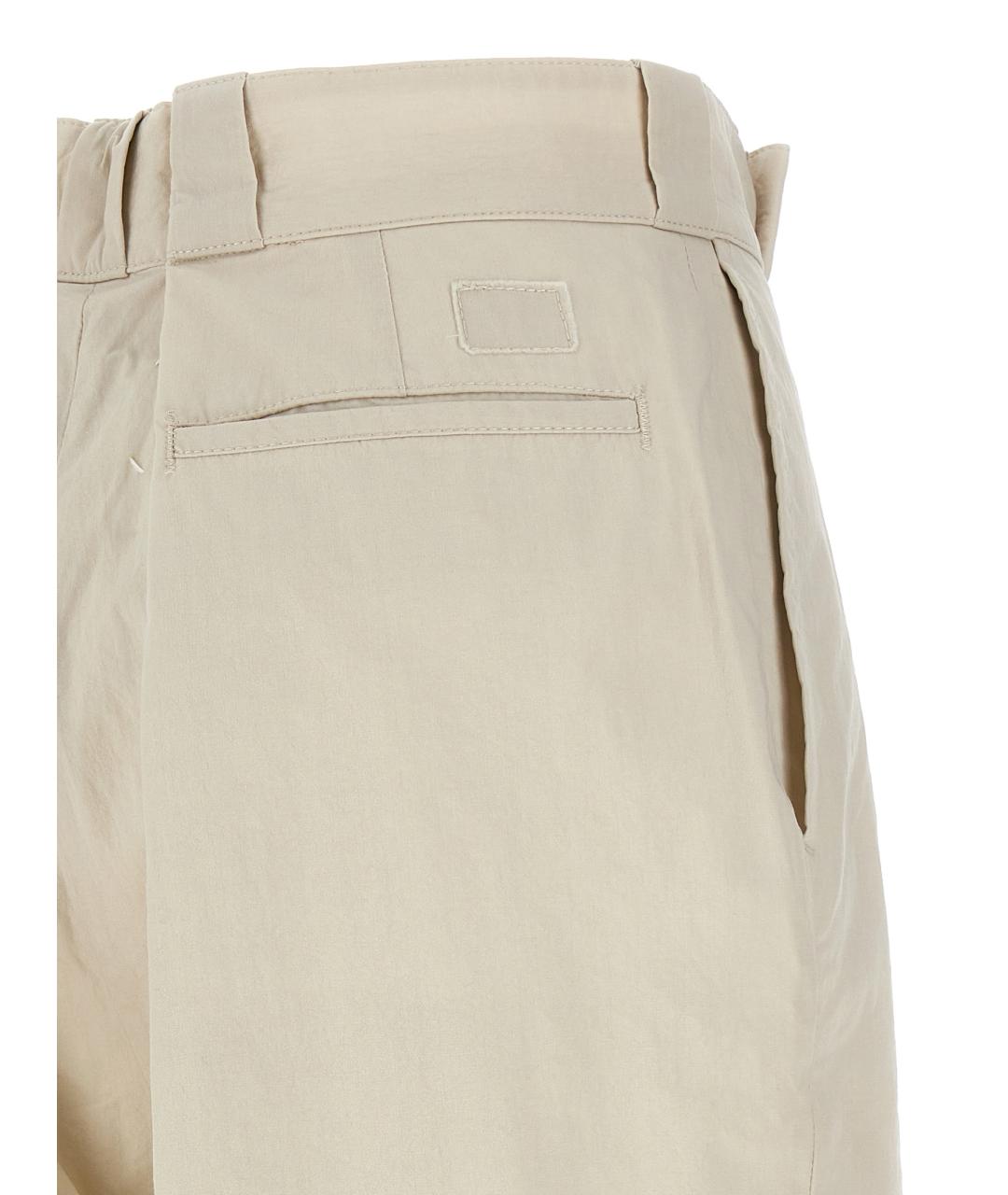 MAISON MARGIELA Бежевые хлопковые прямые брюки, фото 4