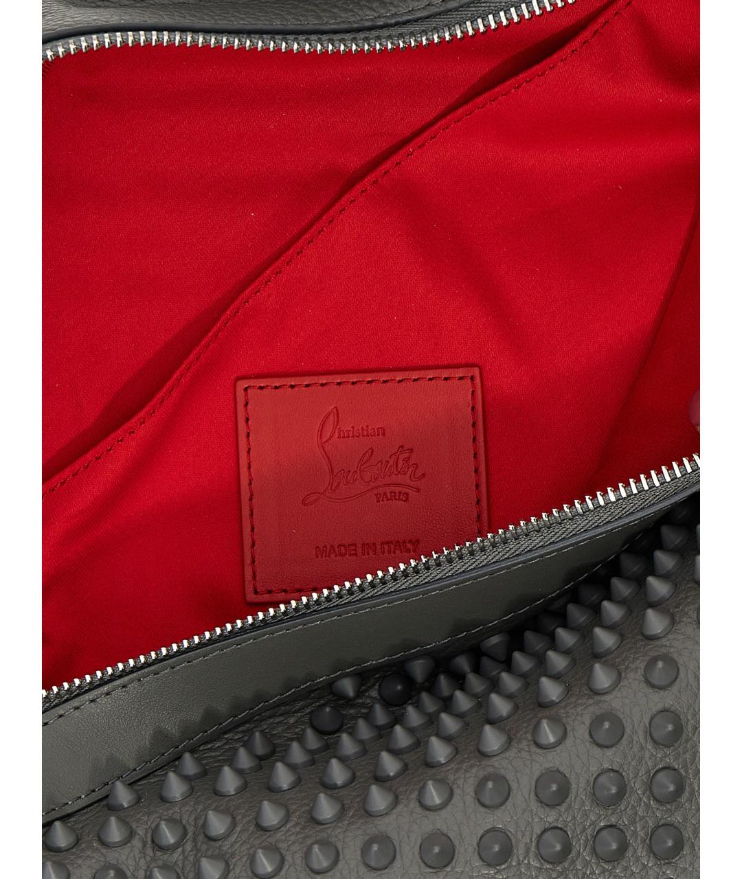 CHRISTIAN LOUBOUTIN Серая кожаная сумка на плечо, фото 4