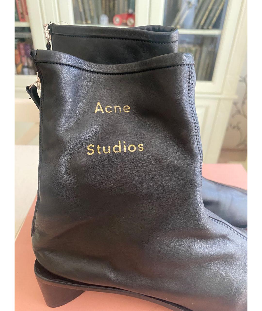 ACNE STUDIOS Черные кожаные ботильоны, фото 7