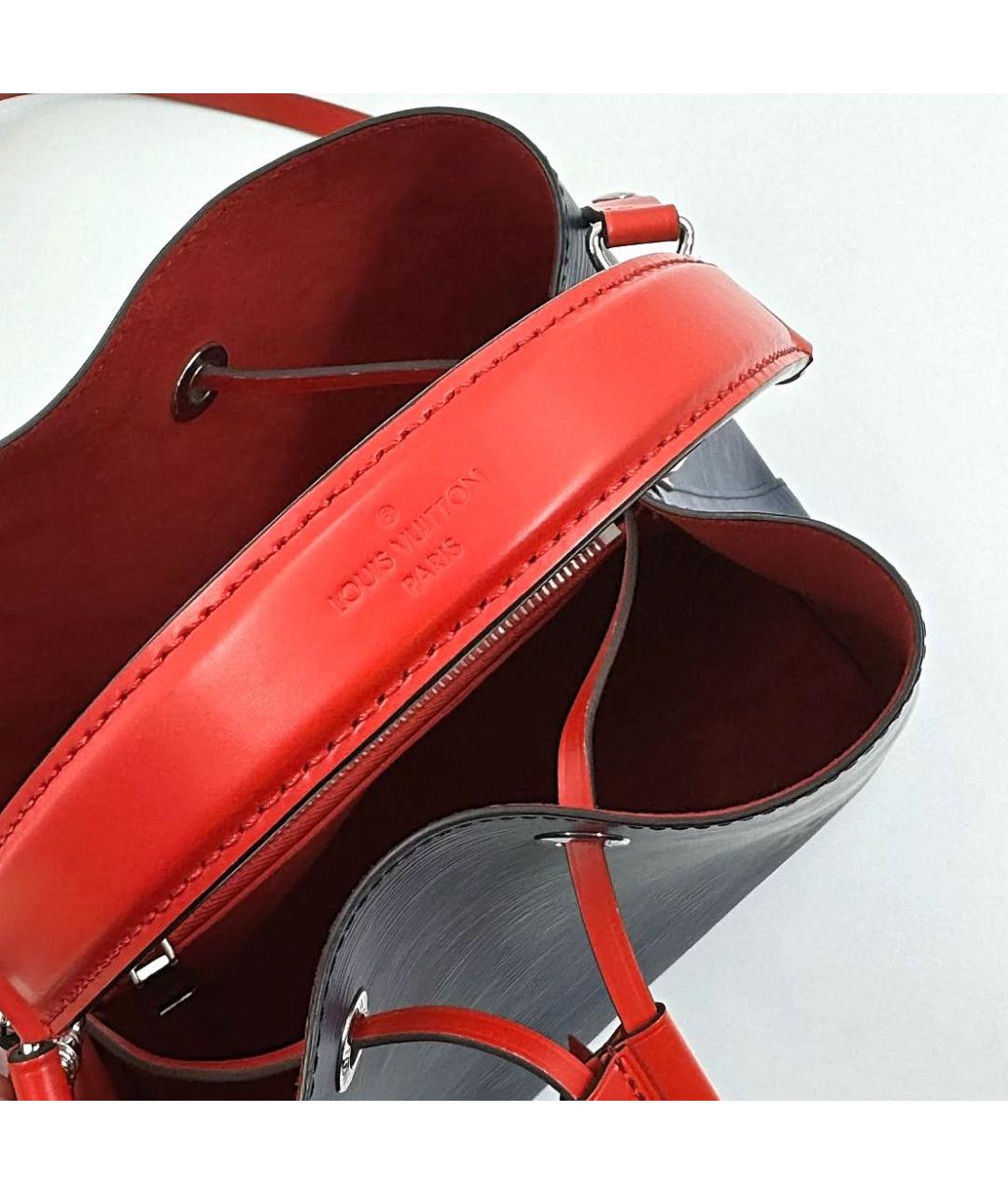 LOUIS VUITTON Темно-синяя кожаная сумка тоут, фото 8