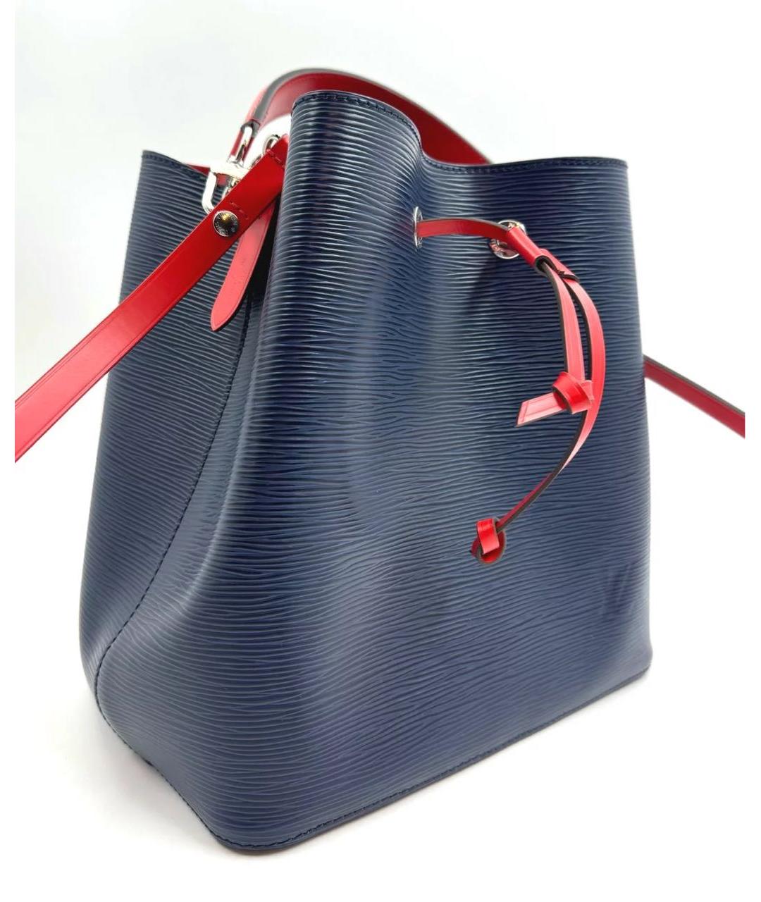 LOUIS VUITTON Темно-синяя кожаная сумка тоут, фото 2