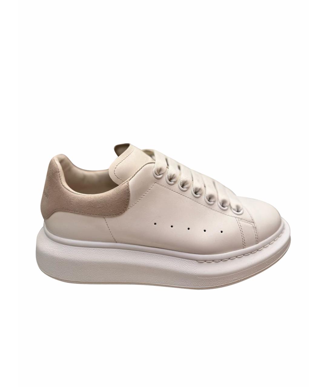 ALEXANDER MCQUEEN Белые кожаные кеды, фото 1