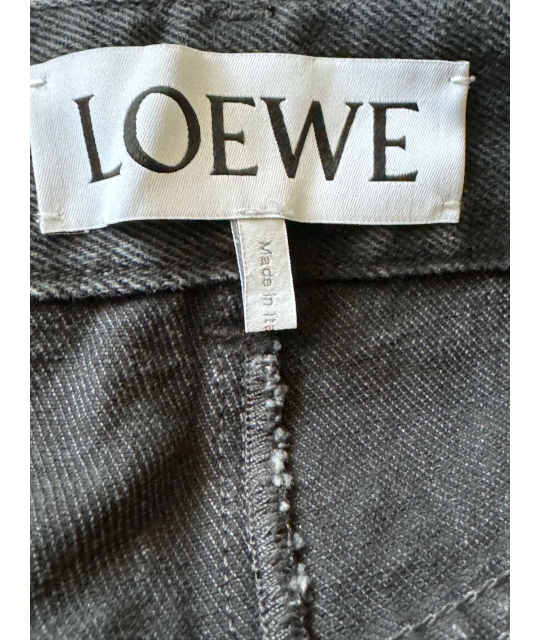 LOEWE Черные хлопковые прямые джинсы, фото 2