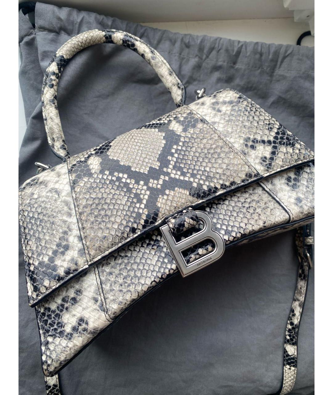 BALENCIAGA Серая кожаная сумка с короткими ручками, фото 9