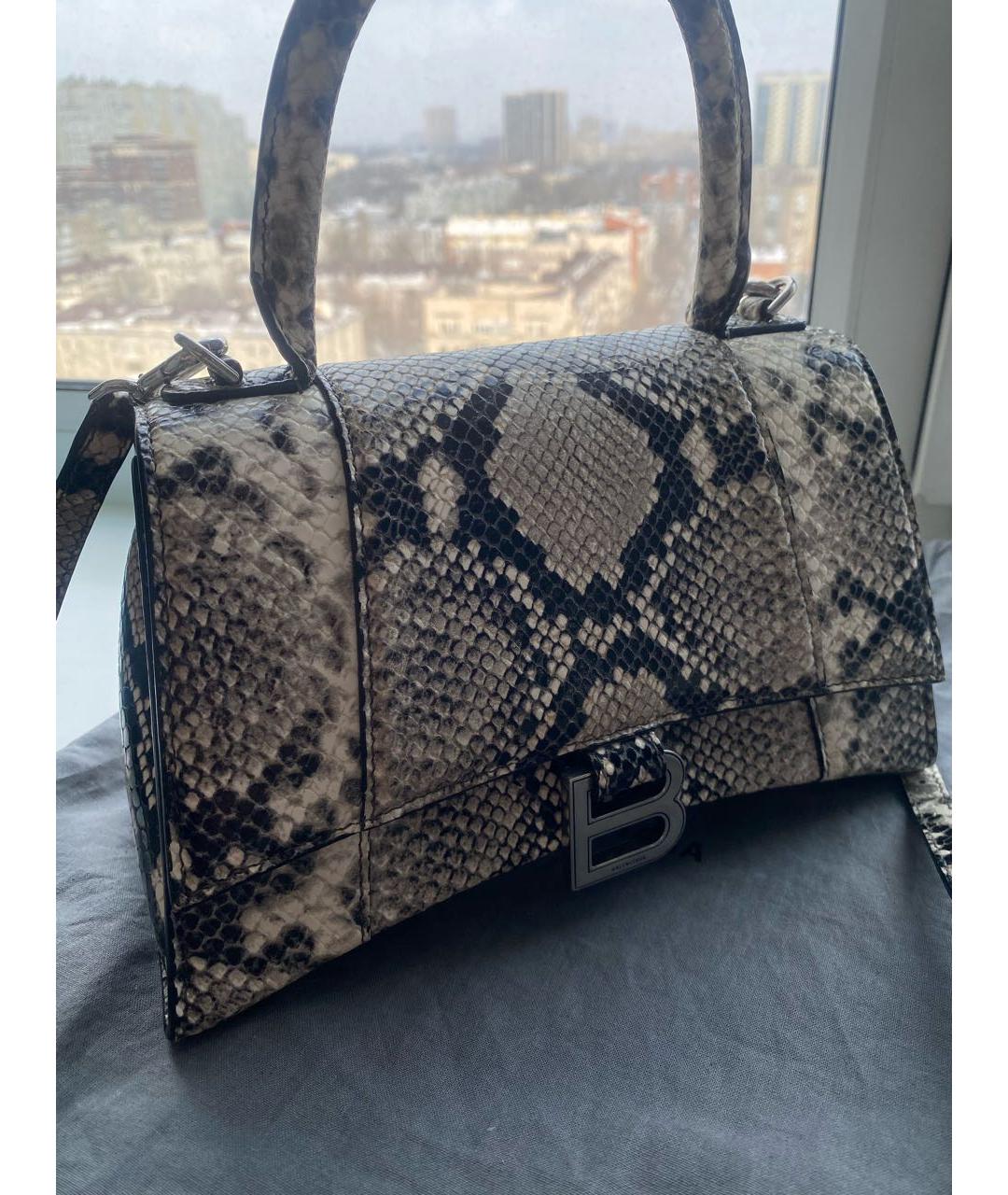 BALENCIAGA Серая кожаная сумка с короткими ручками, фото 2