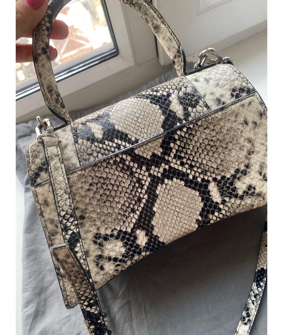 BALENCIAGA Серая кожаная сумка с короткими ручками, фото 3