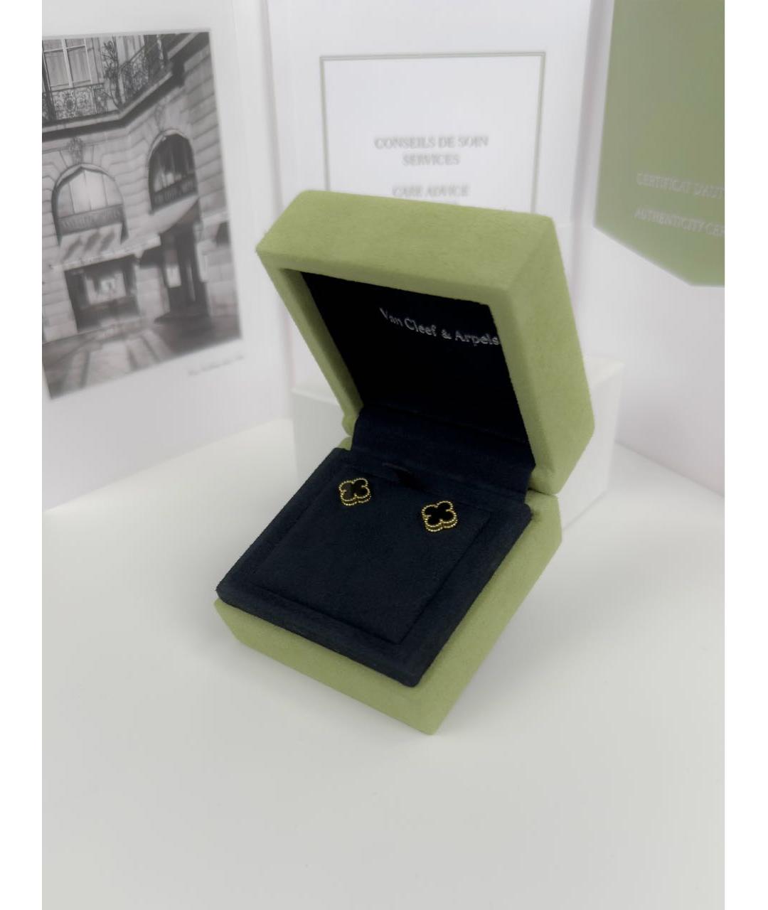 VAN CLEEF & ARPELS Черные серьги из желтого золота, фото 5