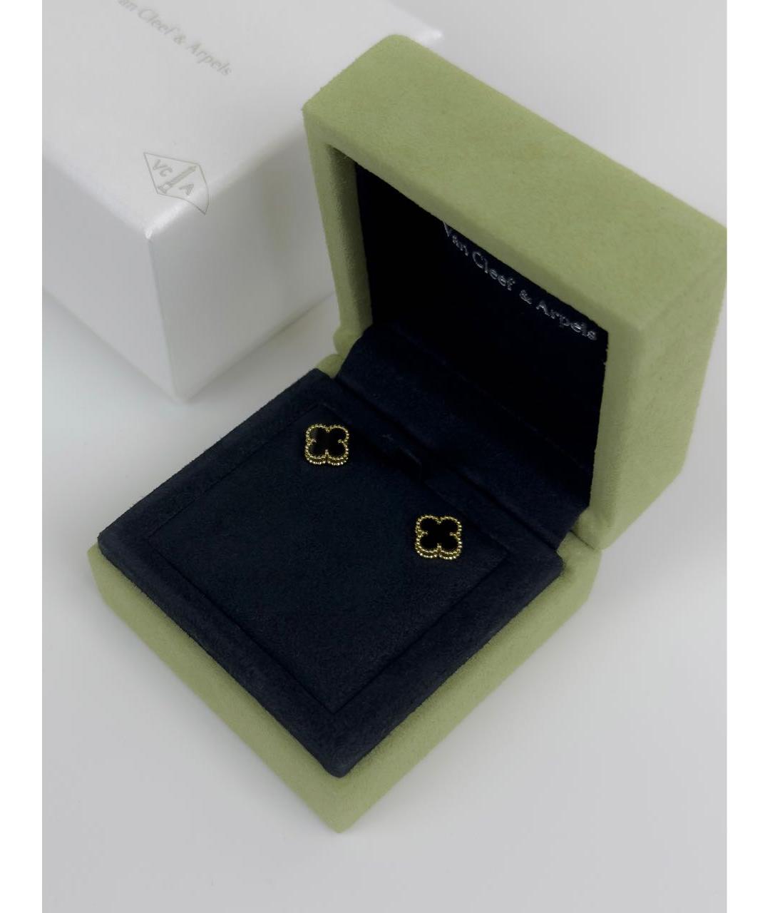VAN CLEEF & ARPELS Черные серьги из желтого золота, фото 2